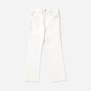 Everlane High Rise The Kick Crop Jeans size 32 Regular Bone White Raw Hem Ankle